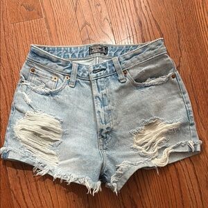 Abercrombie & Fitch Distressed Annie High Rise Denim Women Shorts 26/2
